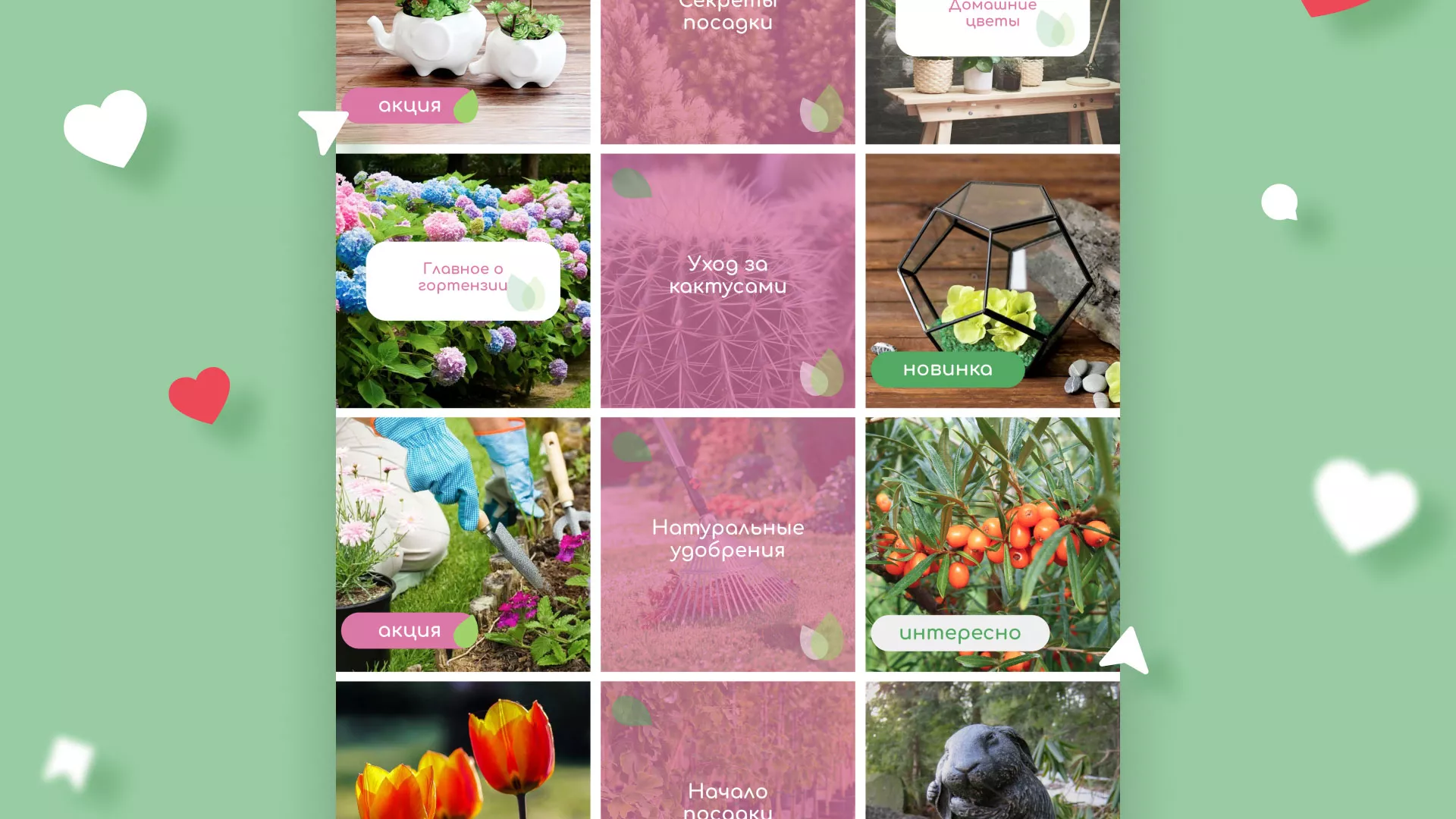 Разработка оформления профиля Instagram для магазина «Floraint» в Липецке